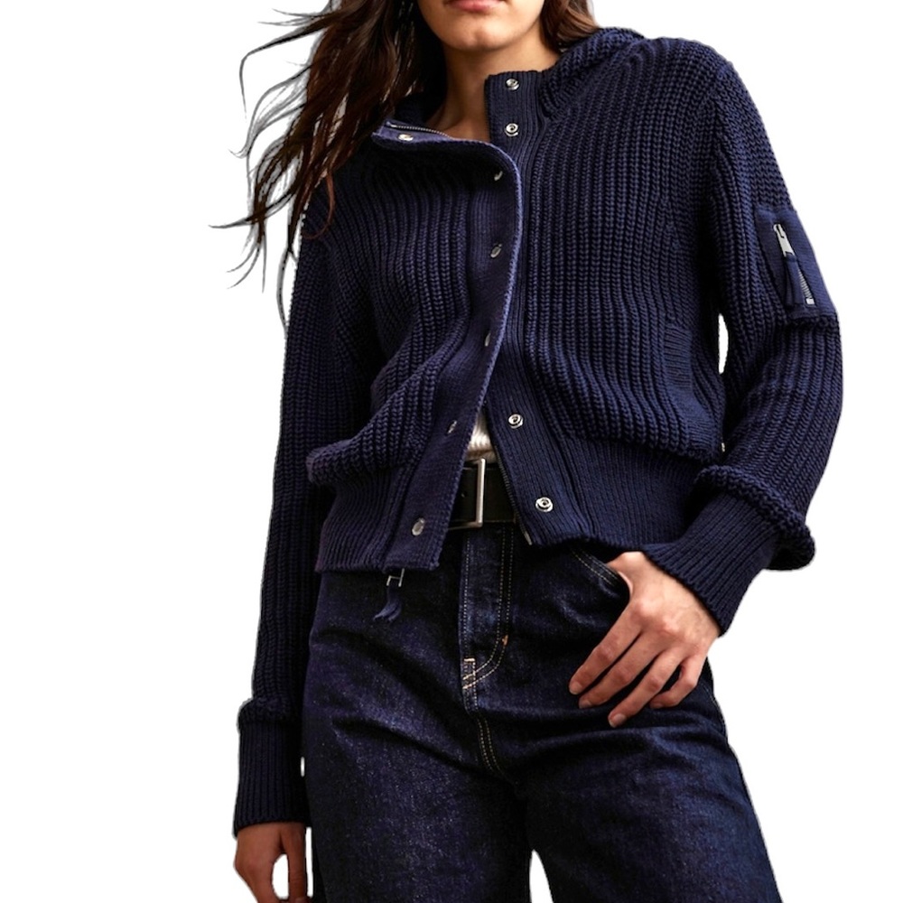 Banana Republic Varo Sweater Bomber Navy